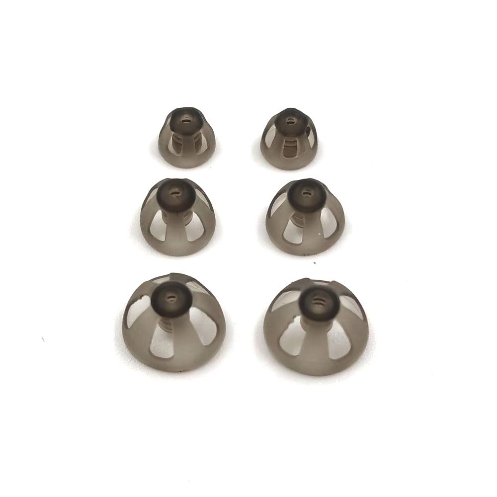 Aid auditif Domes Smoky Gray Conseils Pièces d'oreille confortables pour l'amplificateur de son BTE ouvert Kit PSAP invisible, à l'exception du RIC 5+8+10mm (Mixed * 6)