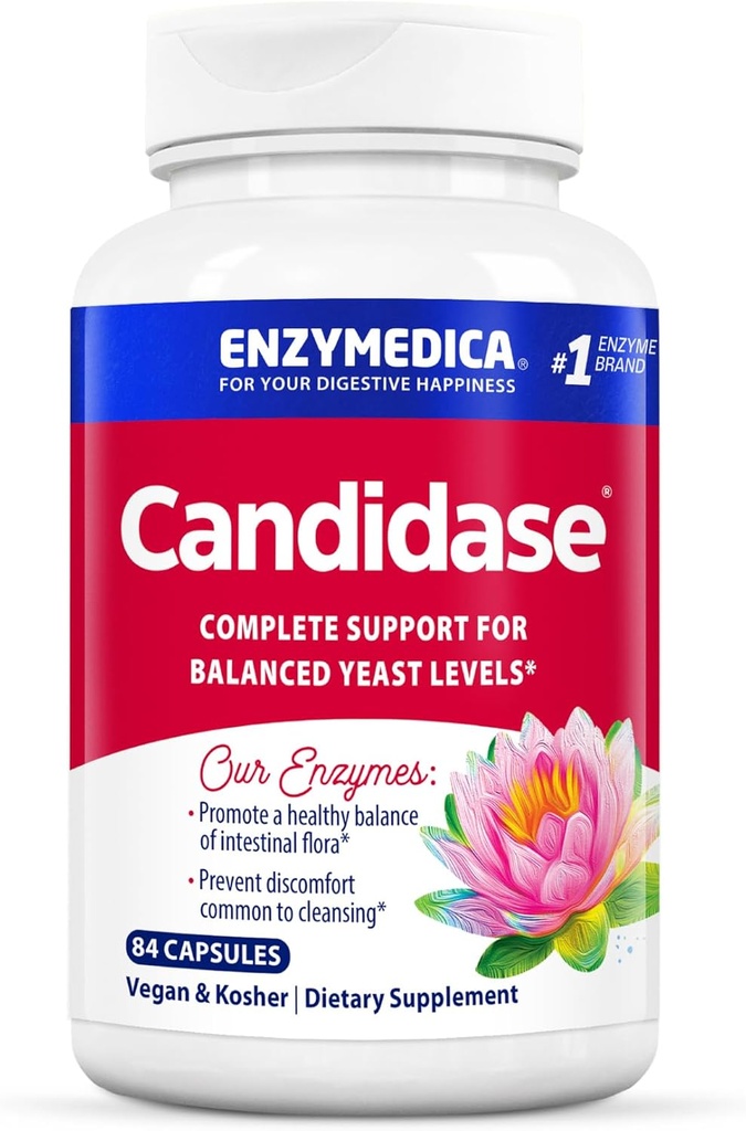 Enzymedica, Candidase, Enzymes digestifs pour un support de nettoyage doux, Gut Health & Digestion, 84 Compte