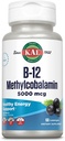 KAL Vitamine B-12 méthylcobalamine Lozenges 5000mcg, Énergie saine, Métabolisme, Nerve et soutien des cellules du sang rouge,* Absorption optimale, açai naturel, végétalien, sans sucre, 60 portions, 60 lozenges