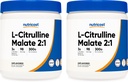 Nutricost L-Citrulline Malate 300G (2 Pack) - Poudre L-Citrulline pure, 3000mg par portion - L-Citrulline Malate