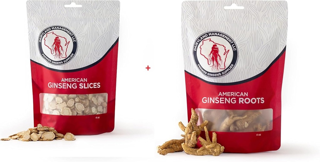 Dairyland American Ginseng Slices and Roots - 4 oz Pack Chacun de Wisconsin Ginseng – Direct de l'agriculteur au consommateur