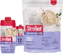SlimFast High Protein Vanilla Bundle - 12 Nombre de substituts de repas à haute teneur en protéines de vanille agite (20g de protéines) avec 26 portions de mélange de poudre à haute teneur en protéines de vanille (20g de protéines)