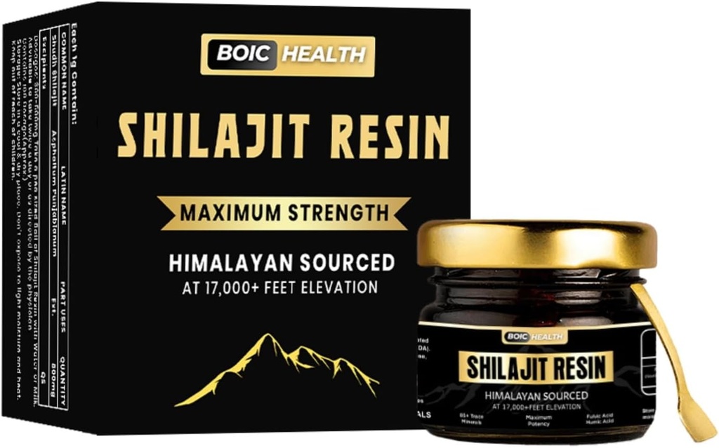 Potence maximale de Shilajit biologique pur pour les hommes et les femmes avec supplément de 85+ minéraux traces pour l'énergie, la performance et le système immunitaire - Shilajit résine-50G (paquet de 1)