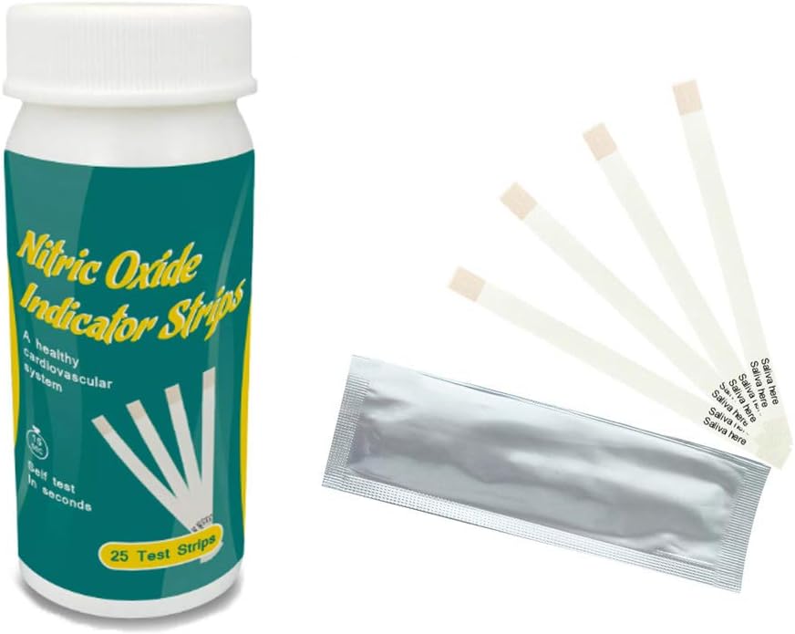 Bandes d'essai d'oxyde nitrique [25strips]- Bandes d'indicateur d'oxyde nitrique fonctionnent en mesurant Les nitrites dans votre bouche pour indiquer la quantité d'oxyde nitrique dans votre corps, obtenir des résultats en seulement 10-15 secondes...