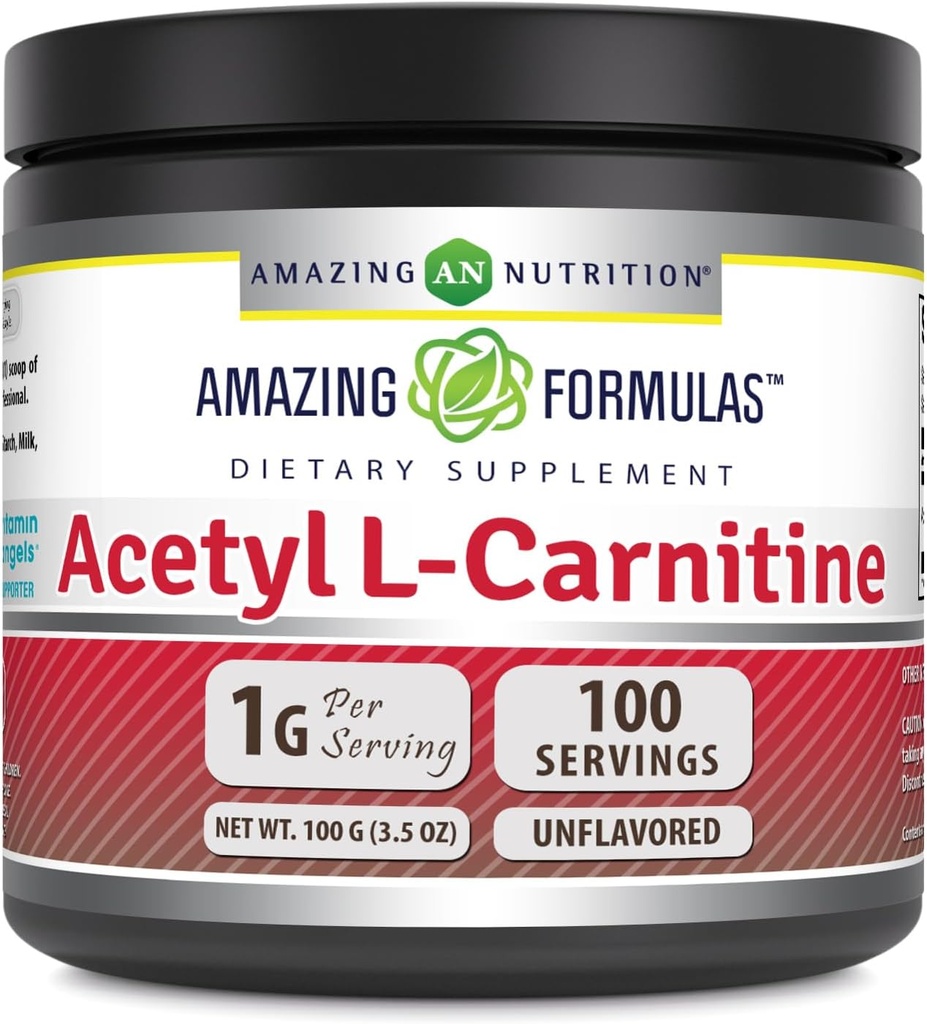 Formules étonnantes Acétyl L-Carnitine 100 Grams (3.5 Oz) Supplément en poudre