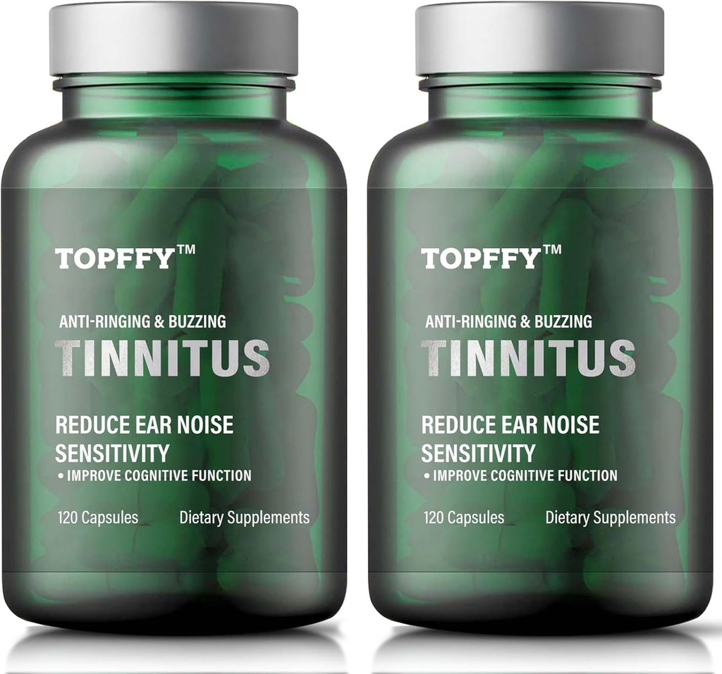 Relief d'acouphène pour les oreilles qui sonnent, 1200MG Supplément d'acouphène, pour la perte auditive et l'acouphène, 240 Softgels(2pack)