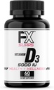 FXSUPPS Vitamine D3 5000 UI (1 pack, 60 softgels faciles à avaler)