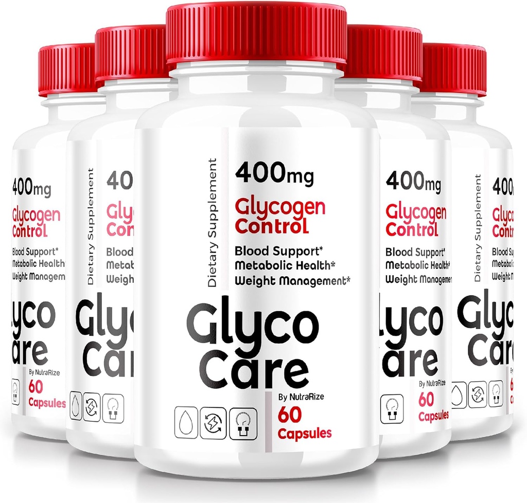 (5 Pack) Glyco Care Capsules, Glyco Care Advanced Blood Support Supplement, Glyco Care Health Support Pills, formule de force maximale pour le mieux-être général, toutes les évaluations GlycoCare naturelles (300 capsules)