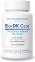 Recherche en biotique Caps bio-DKMC–Vitamines émulsifiées D et K, Vitamine D3 125 mcg et Vitamine K (k1,k2) 550 mcg- MK7– Vitamine D3 K2 K1, Os plus forts, force musculosquelettique, coeur en santé et IMC 60 Caps