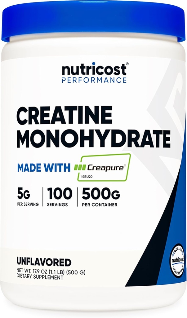 Nutricost Creapure® Créatine Monohydrate 500 grammes