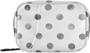 Naanle Silver White Polka Pill Box 7 Day Case Bag Organisateur de voyage avec zipper Portable Taille compacte hebdomadaire pour le support de supplément de vitamine A Points Gris 4,6 x 3,14 x 1,88 pouce