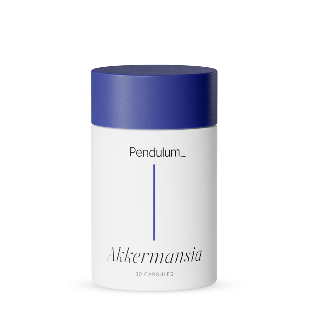 Pendulum Akkermansia Probiotic avec fibre prébiotique - Augmente la production de GLP-1, Retard de libération, Troisième partie testée, 100M AFU souche vivante pour la santé des hommes et des femmes (30 Capsules, 1-Pack)