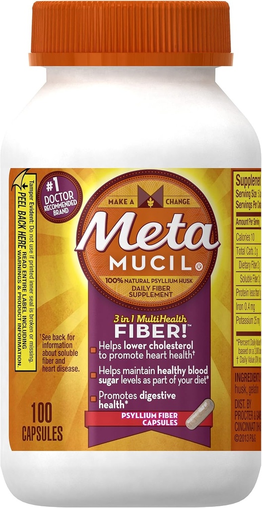 Metamucil Multi-Health Fiber Capsules par Meta 100 capsule bouteille (OLD)