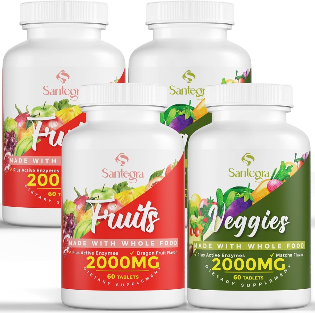 Suppléments de fruits et légumes de 2000 MG, équilibre naturel plus de 35 + Fruits et légumes, 100% aliments entiers Superaliments Supplément de fruits et légumes, bilan énergétique, sans sucre, végétalien, 240 comprimés
