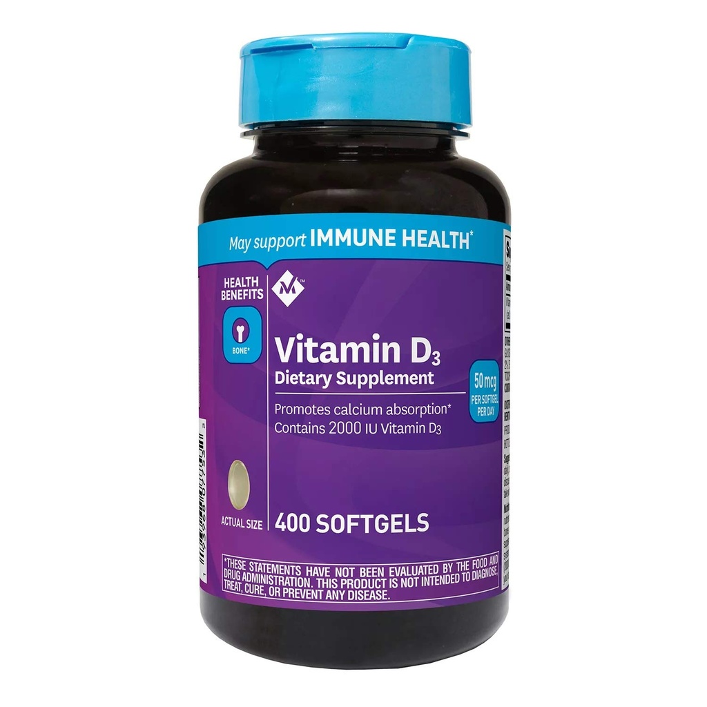 Mark de membre vitamine D3 50 mcg (2000 UI) complément alimentaire (400ct) (paquet de 2)