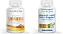 Supplément curcuma biologique - Suppléments de soutien à la santé mixte et immunitaire et soutien quotidien à la santé adrénale