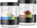 Ensemble de poudre de protéines complètes de soja, 30g Secouer de protéines pour la croissance et la récupération musculaires, Zéro sucre, sans gluten, végétalien - Vanille et chocolat (deux tubs de 1,25 LB)
