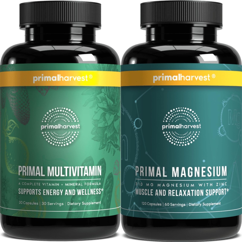 Major Récolte Multivitamines et suppléments de magnésium pour les femmes et les hommes Capsules multivitamines et pilules de glycinate de magnésium