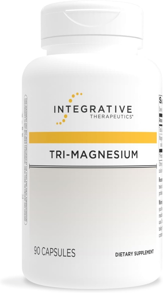 Thérapeutique intégrative Tri-Magnésium - Supporte le métabolisme de l'énergie cellulaire et de l'énergie* - Supplément de magnésium pour le soutien du cœur et de la santé nerveuse* - Sans lait et sans gluten - 90 capsules (90 portions)