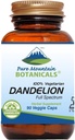 Pure Mountain Botanicals Capsules de racine de dandelion - Caché Vegan avec supplément de racine de dandelion biologique de 450mg