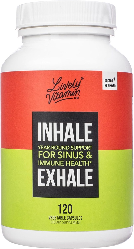 - Oui. Inhale Exphale - Aide à calmer les allergies - Itchy Watery Yeux - Allergie Symptôme - Congestion nasale - Respiration claire - Réaction allergique - Toux - Éternuement - 120 capsules