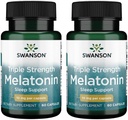 Swanson Mélatonine Triple Strength - Soutien au sommeil naturel pour les cycles de sommeil interrompus - (60 capsules, 10mg chacune) 2 Pack