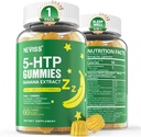 NEVISS 1Pack 5-HTP Gommies + GABA - Melatonine - Gommies de relaxation avec extrait de banane, L-Theanine, L-Tryptophane, Vitamine D3 pour le repos sain cycle et rythme circadien, fonction de drainage et relaxation musculaire