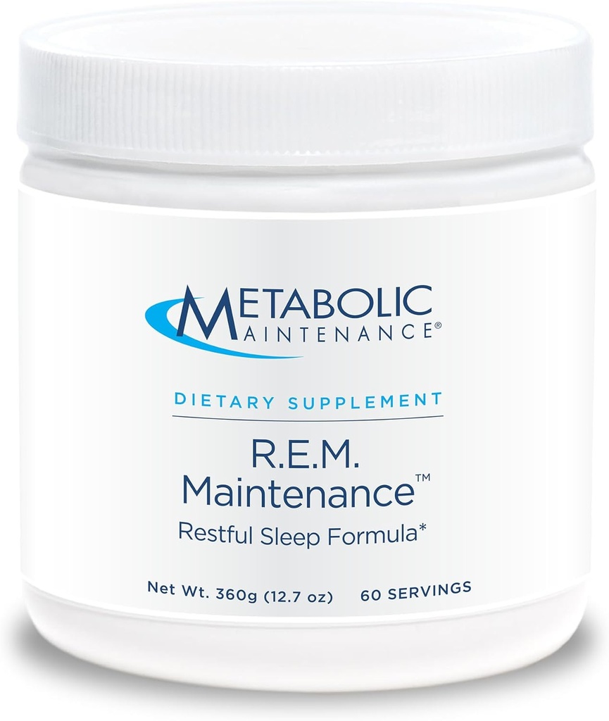 Maintenance métabolique Poudre d'entretien R.E.M. - Supplément de soutien à la relaxation naturelle avec Magnésium, Mélatonine, 5-HTP + Potassium - Supplément à boisson facile, sans remplissage (366g / 60 portions)