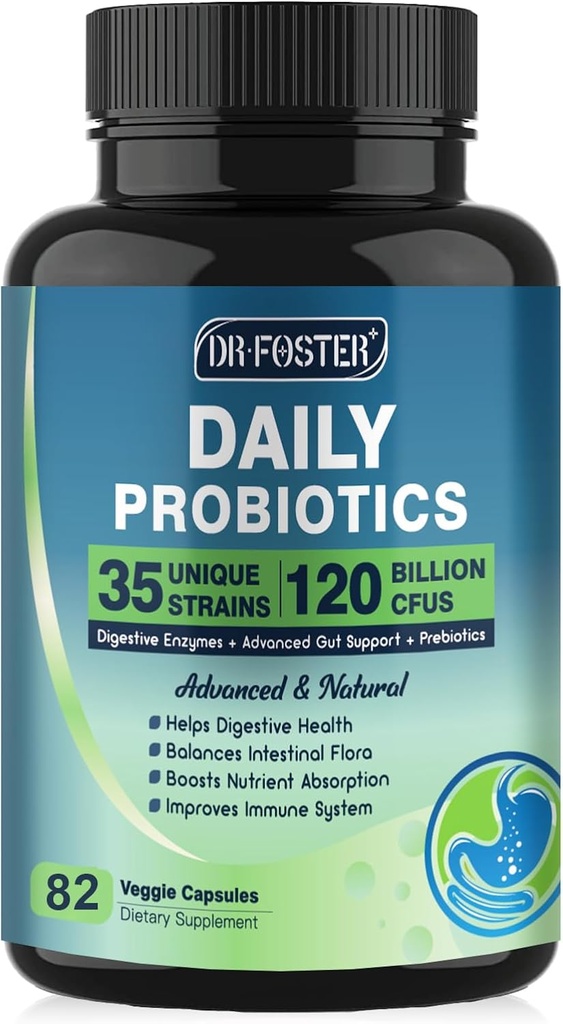 Probiotiques pour les hommes et les femmes pour la santé digestive avec 120 milliards UFC 82 Compte