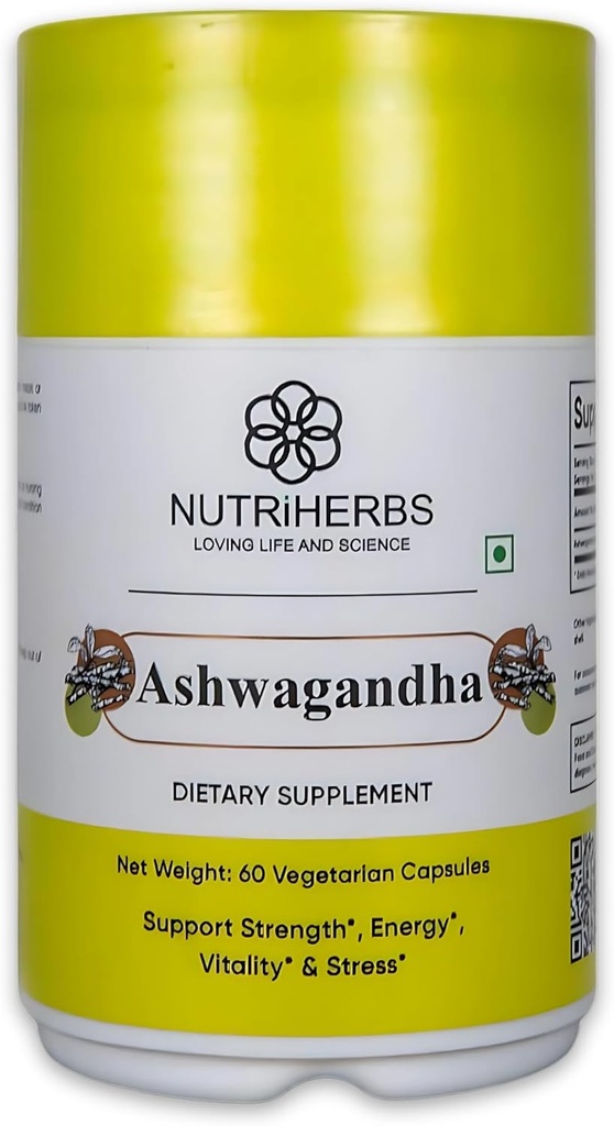 Nutriherbs Ashwagandha Capsules d'extrait de racine (60 Capsules Pack de 1)