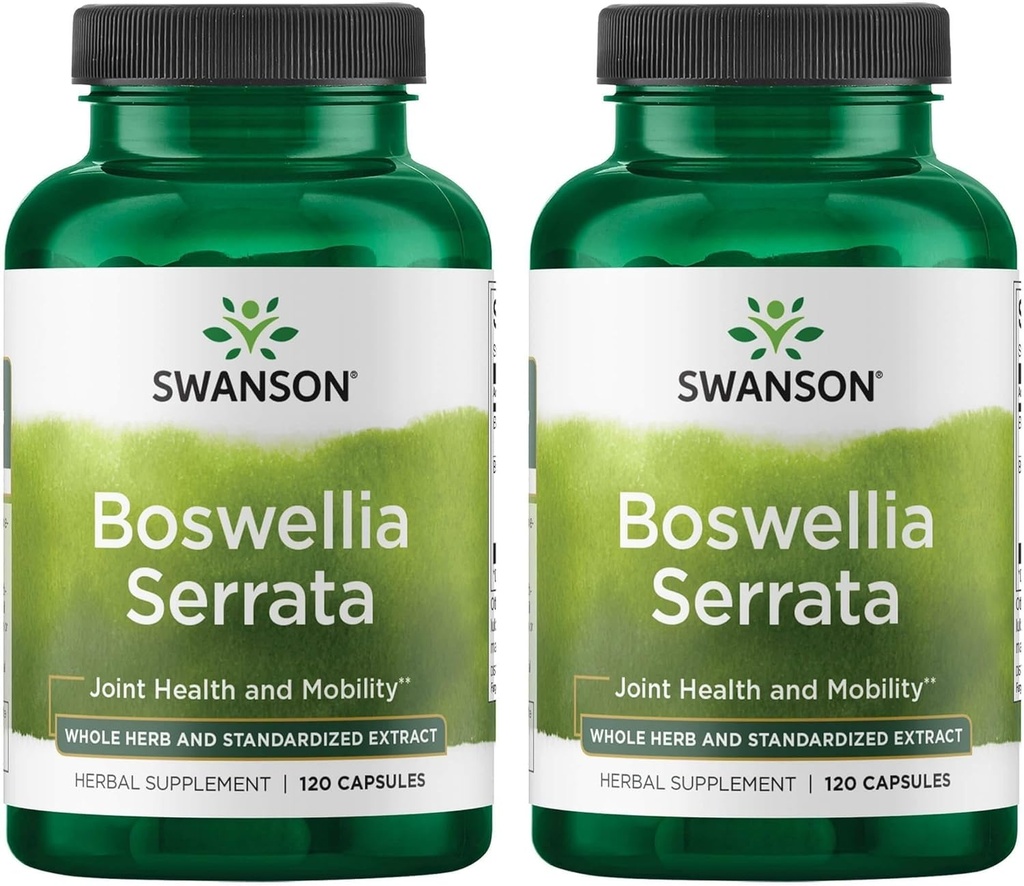 Swanson Boswellia Serrata - Whole Herb & Standardized Extract 120 Caps (2 Pack)
