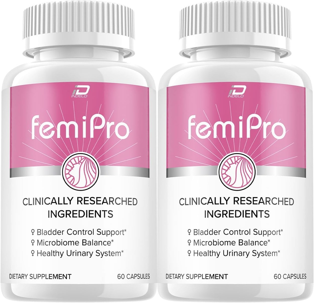 FemiPro Supplement - Probiotic Femi Pro Pills, FemiPro 24 Hour Support Microbiome Probiotic Urinary Control Health, Femie Pro Reviews (2 Pack - 120 Capsules)