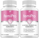 Supplément FemiPro - Pilules Femi Pro probiotiques, FemiPro Support 24 heures Microbiome Probiotique Contrôle urinaire Santé, Avis Femie Pro (2 Pack - 120 Capsules)