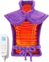 CooCoCo Pads de chauffage de dos pour femmes grand-mère, FSA Pad de chaleur admissible pour le soulagement de la douleur du dos, cafet de chaleur mignon avec 6 niveaux de chaleur, Cadeaux de Noël pour maman femme sa grand-mère, certifié ETL, violet