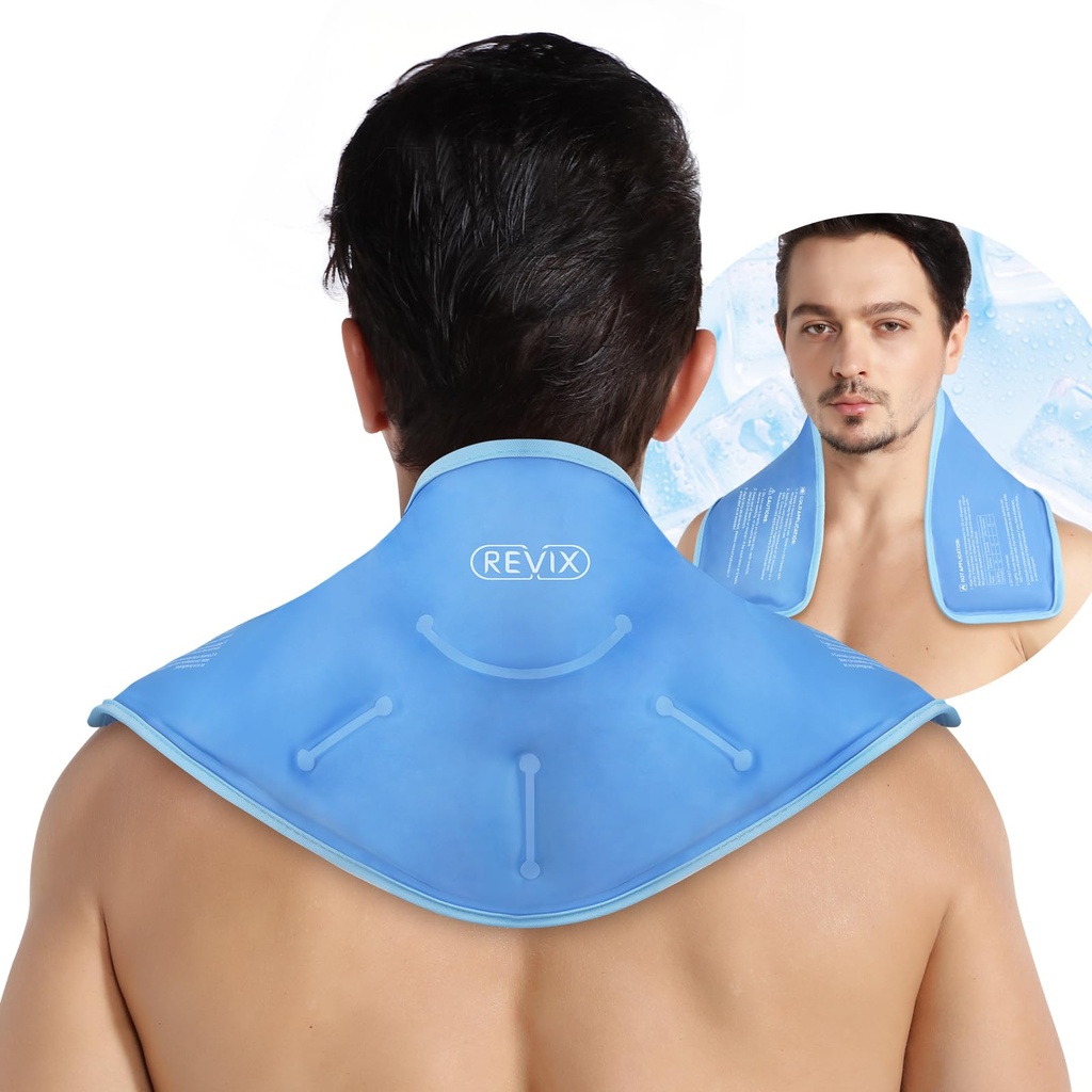 RETIX Neck Ice Pack Wrap – Pack de gel froid chaud réutilisable pour le cou et l'épaule, grand design flexible avec doublure en peluche douce, gel cervical enveloppe idéale pour la récupération post-entraînement, la fatigue et la relaxation