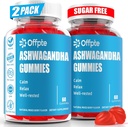 Ashwagandha Gummies sans sucre pour les femmes hommes, haute puissance Ashwagandha Suppléments d'extrait de racine avec L-Theanine GABA Camomile Turmeric Vitamine D3 B12 pour le stress adultes végétalien (Berry mixte)