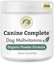 Wholistic Pet Organics Canine Complete - Poudre de multivitamines pour chien - 8 Oz - Vitamines et suppléments quotidiens pour chien pour aliments maison - Système immunitaire, peau, manteau et santé générale - Petite et grande race