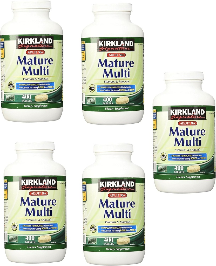 Kirkland Signature Mature Adult Multi Vitamin Tablets, 5 Package (400 Count)