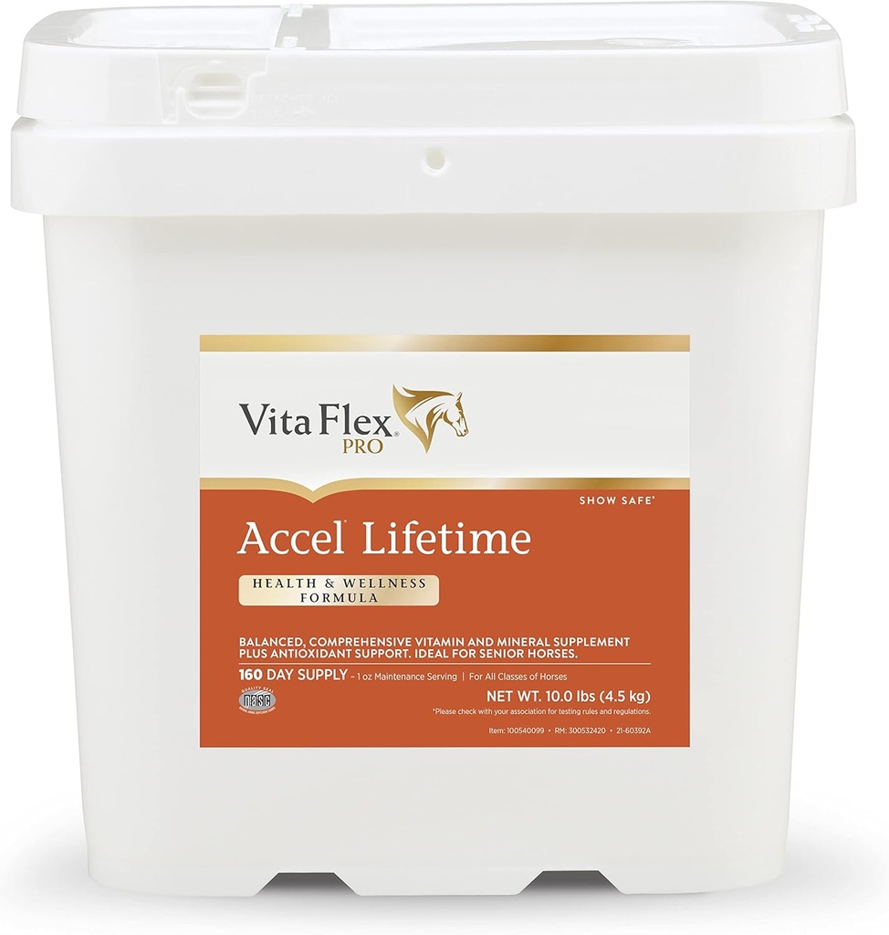 Vita Flex Pro Accel Lifetime Health & Wellness Formula Supplément pour chevaux, 10 lb