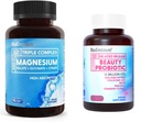 BioEmblem Women's Triple Magnésium Complexe Beauté Probiotiques - Assortiment de 120 pièces - Sans arôme