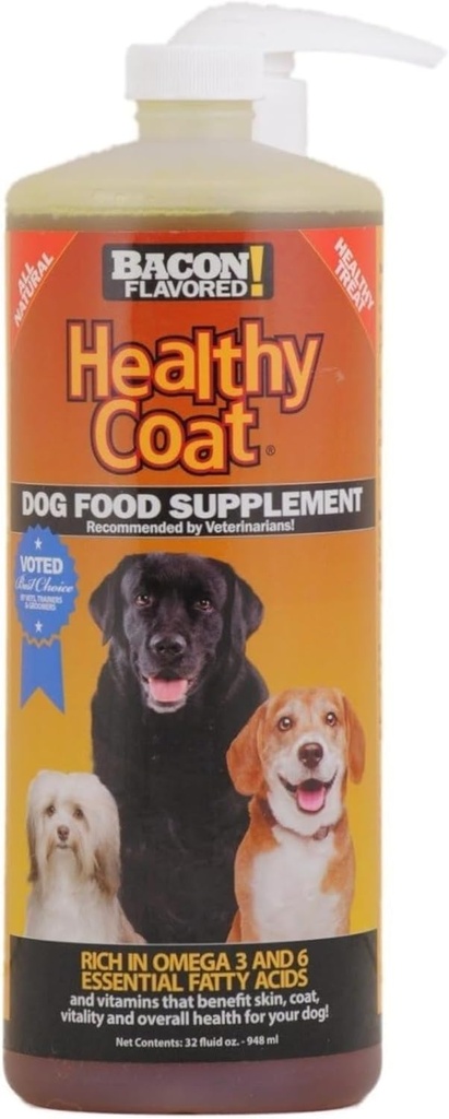 HealthyCoat Dog Food Supplement: Quart. Excessive Shedding, Itching, Hot Spots, Allergies, Immune System