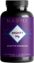 NAOMI Mighty Mg Magnésium Glycinate & Malate Complex 360mg, Formule d'absorption élevée, Magnésium élémentaire soutient la santé cardiaque, les os forts, mieux dormir, sans gluten, non-OGM, végétalien, 60 capsules de légumes