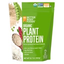 BetterBody Foods Poudre de protéines à base de plantes biologiques, 16g de protéines 24% DV, végétalien, faible teneur en glucides nets, sans gluten, sans lait, sans sucre ajouté, sans soja, sans OGM, 12.7 Ounces