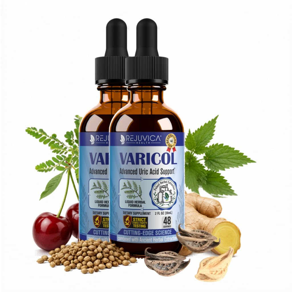 Varicol - Supplément de support Uric avancé - Livraison liquide pour une meilleure absorption - Tart Cherry, Chanca Piedra, Celery Seed, Ginger & More!