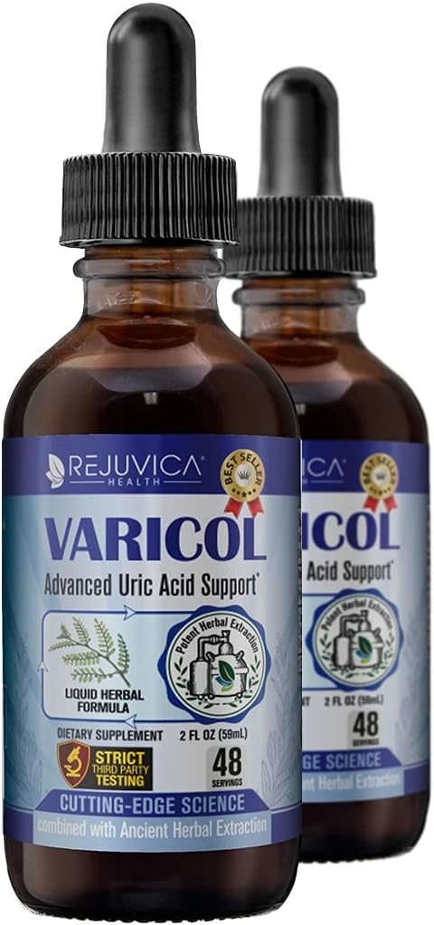 Varicol - Supplément de support Uric avancé - Livraison liquide pour une meilleure absorption - Tart Cherry, Chanca Piedra, Celery Seed, Ginger & More!