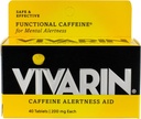 Vivarin Alertness Aid Tablets 40 Count 200mg Tablets (4 Pack)