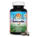 Yerba Prima Bentonite Clay Plus Detox Herbal, 100 Capsules de Veg - Clay de qualité alimentaire de The Great Plains, États-Unis - Supplément Colon & Liver Cleanse avec Calcium Clay