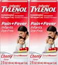 Tylenol Bébés Suspension orale, sans colorant, cerise, 2 Fl. Oz (paquet de 2)