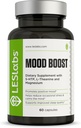 LES Labs Mood Boost – Soulagement du stress, support de l'humeur, relaxation profonde et mieux dormir – 5-HTP, Ashwagandha, Rhodiola Rosea, Magnésium, L-Theanine et GABA – Supplément non OGM – 60 capsules