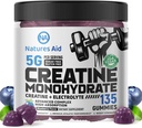 Natures Aid Creatine Monohydrate Gommies (5g) – Pré-entraînement Énergie et soutien à la croissance musculaire pour les hommes et les femmes